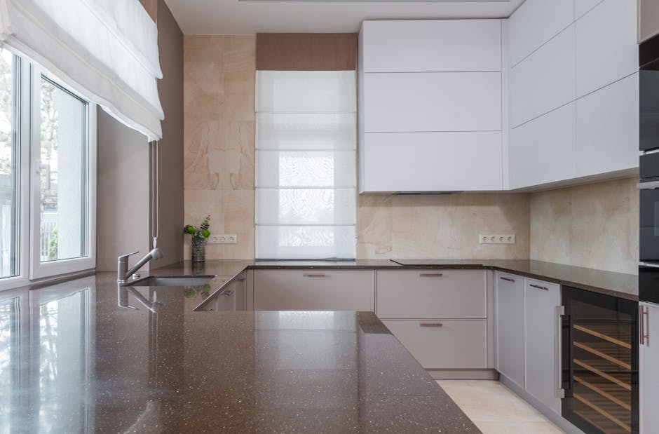 Kitchen interior with light furniture